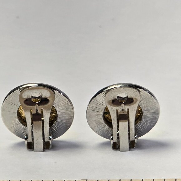 Vintage Earrings Clip On French Republic Coin Medallion Jewelry Parisian Chic - Picture 4 of 8